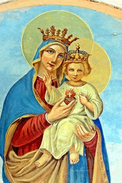 Jesus als Kind mit Maria