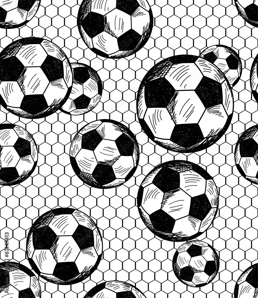 Wall mural football (soccer) theme seamless pattern