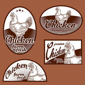 Chicken vintage labels