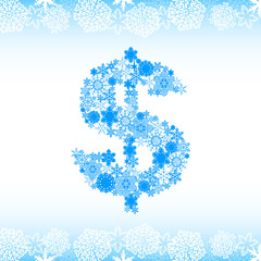 Snow alphabet. Symbols of the snow