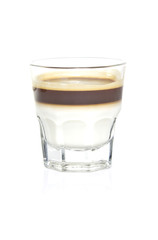 cup of coffee with milk isolated on white background