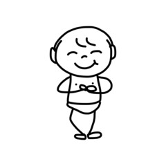 hand drawing cartoon character happy kids