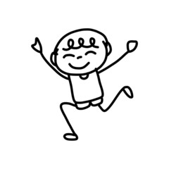 hand drawing cartoon character happy kids
