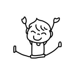 hand drawing cartoon character happy kids