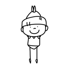 hand drawing cartoon character happy kids