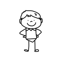 hand drawing cartoon character happy kids