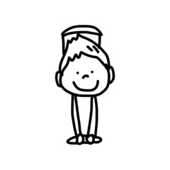 hand drawing cartoon character happy kids