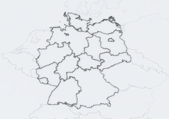 Deutschland und angrenzende Länder detailgetreu