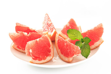 Grapefruit on white background
