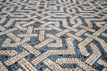 Detail of a typical portuguese stone pavement