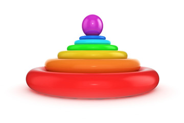 abstract layered colorful torus with ball on top