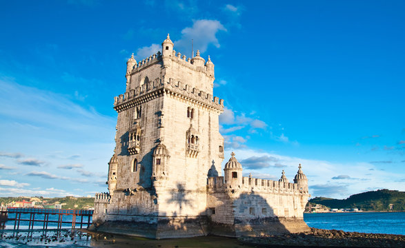 Belem tower on Tagus river, Belem, Lisbon, Portugal. UNESCO Worl