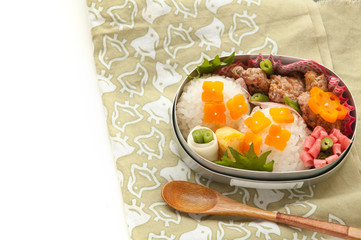 紫陽花モチーフの弁当