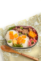 紫陽花モチーフの弁当