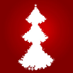 Holiday background with snowflakes Christmas trees