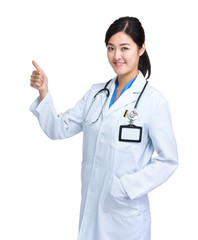 Doctor woman thumb up