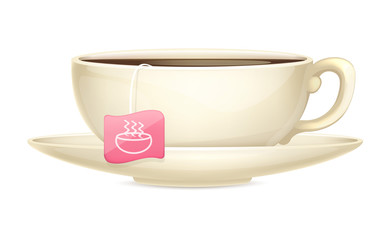 Vector Cartoon Cup of Tea