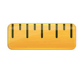 Isolated Vector Cartoon Wood Ruler