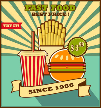 Fast food menu.