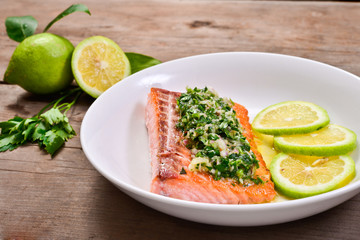 salmon with parsley sauce