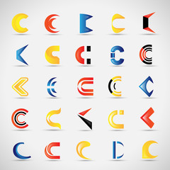 Unusual Letters Set - Isolated On Gray Background