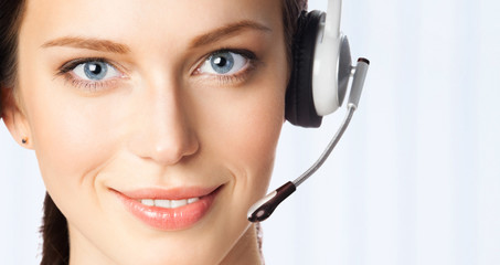 Support phone operator in headset, at office