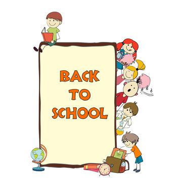Kids school sketch poster