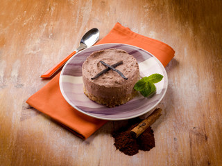 cheese cake with cinnamon vanilla and cocoa