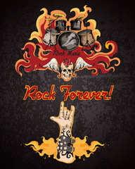 Rock music poster © Macrovector