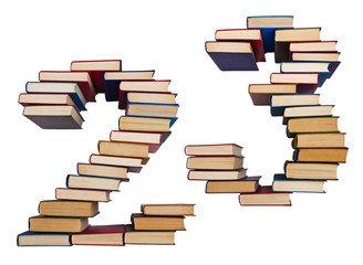 Alphabet made out of books, figures 2 and 3