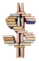 Alphabet made out of books, dollar sign
