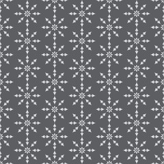 Silver Vintage Flower and Arrow Pattern on Pastel Background