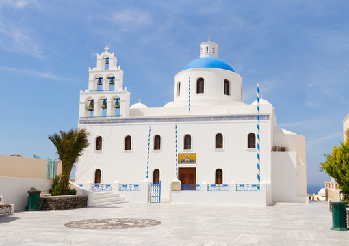 The Orthodox Church in Oia, Santorini.