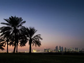 Aluminium Prints Middle East doha skyline in qatar