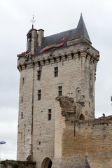 Castle of Chinon - clock tower. Loire Valley.