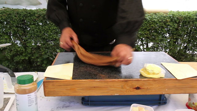 Traditional craft of making classic Dutch creamy butterscotch