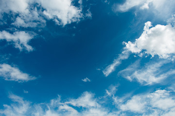 Cloudscape of bright blue sky