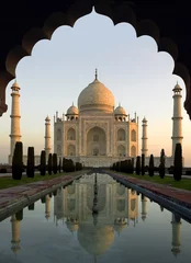 Poster Taj Mahal bij dageraad - Agra - India © mrallen