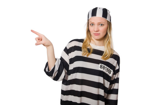 Funny prison inmate in concept