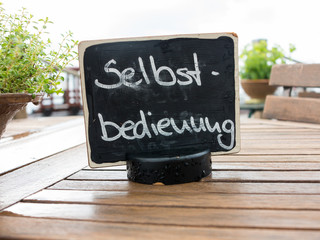 Selbstbedienung Schild