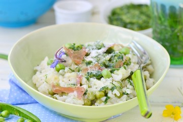 green pea risotto
