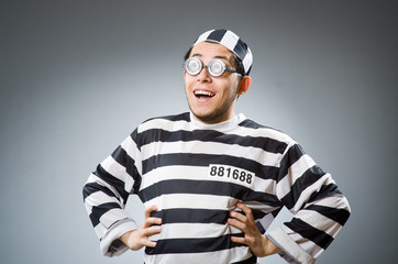 Funny prison inmate in concept