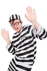 Funny prison inmate in concept