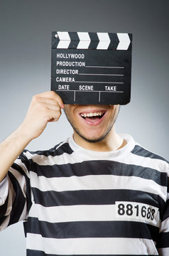 Inmate with the movie clapper