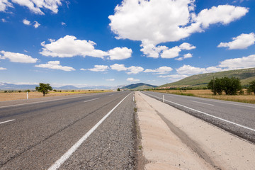asphalt road in aegean region of Turkey