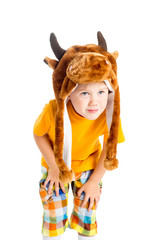 Boy in the bull hat