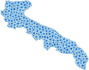 Isolated map of Apulia - Italy -