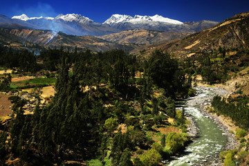 Fototapeta na wymiar Rio Santa Valley and Cordiliera Blanca, Peru, South America