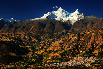 Huandoy Peaks (6395m) in Cordilera Blanca, Peru, South America
