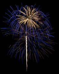 Obraz premium Blue & White Fireworks Isolated